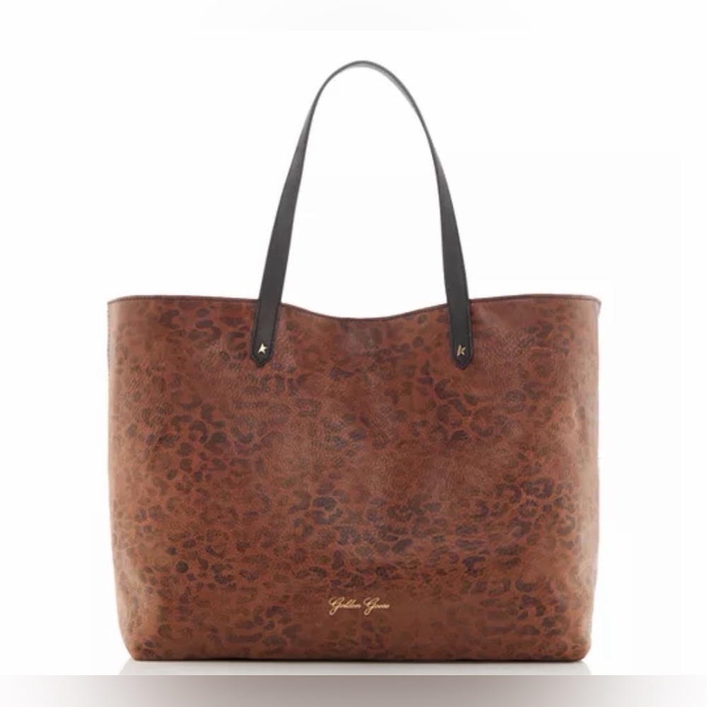 Golden Goose Leopard Leather Tote with Cuyana Leather Insert, dust bags, & tag - Picture 14 of 16